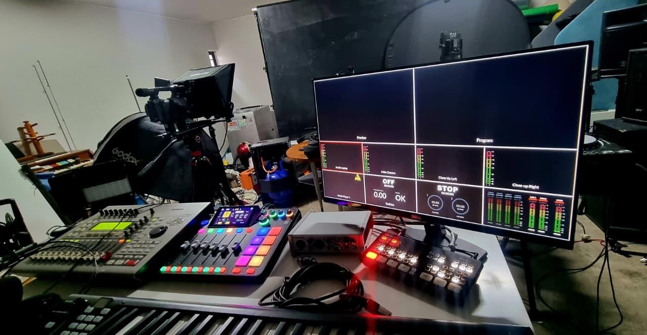 A DJ mixing music at a live event.
